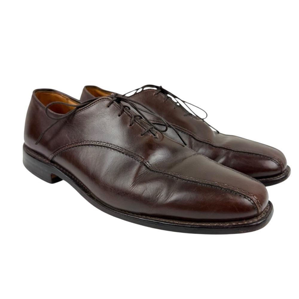 Allen Edmonds Saxon Brown Leather Lace Up Oxfords Sz 9D